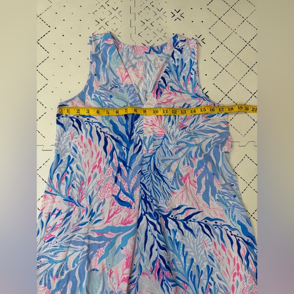 Lilly Pulitzer AMINA SWING DRESS Crew Blue Tint Kaleidoscope Coral M - Picture 9 of 12